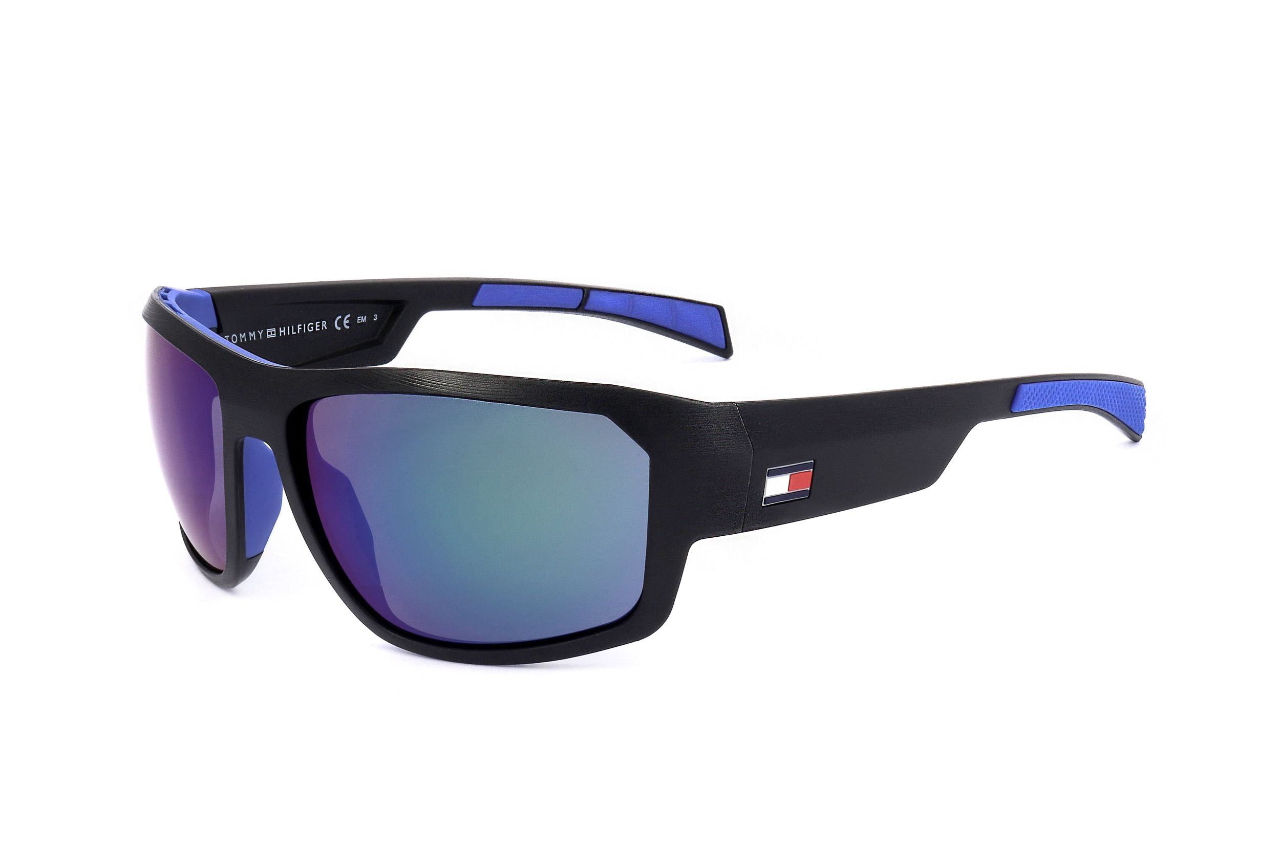 Tommy Hilfiger Mens Sunglasses TH 1722 S 0VK 61 16 125 MATTE BLACK BLUE