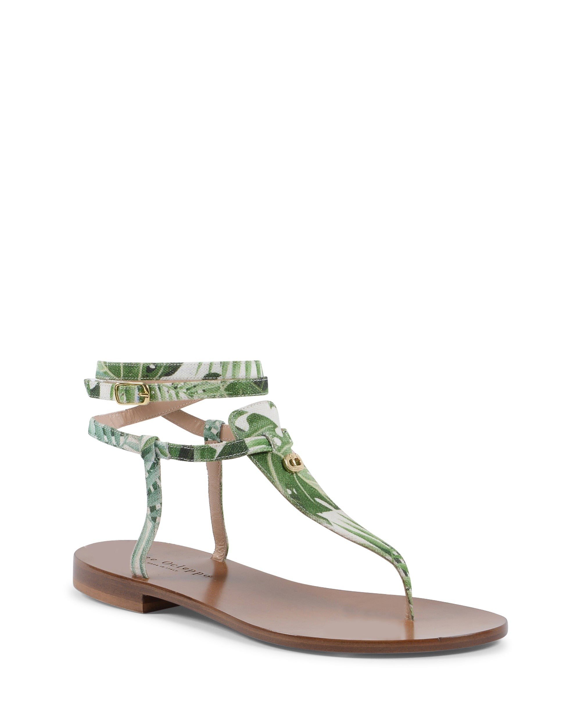 Capri Palm Sandal - Palm Print