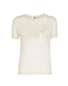 Crown of Edinburgh Cashmere Short Sleeve ART 003 IVORY LETTER K