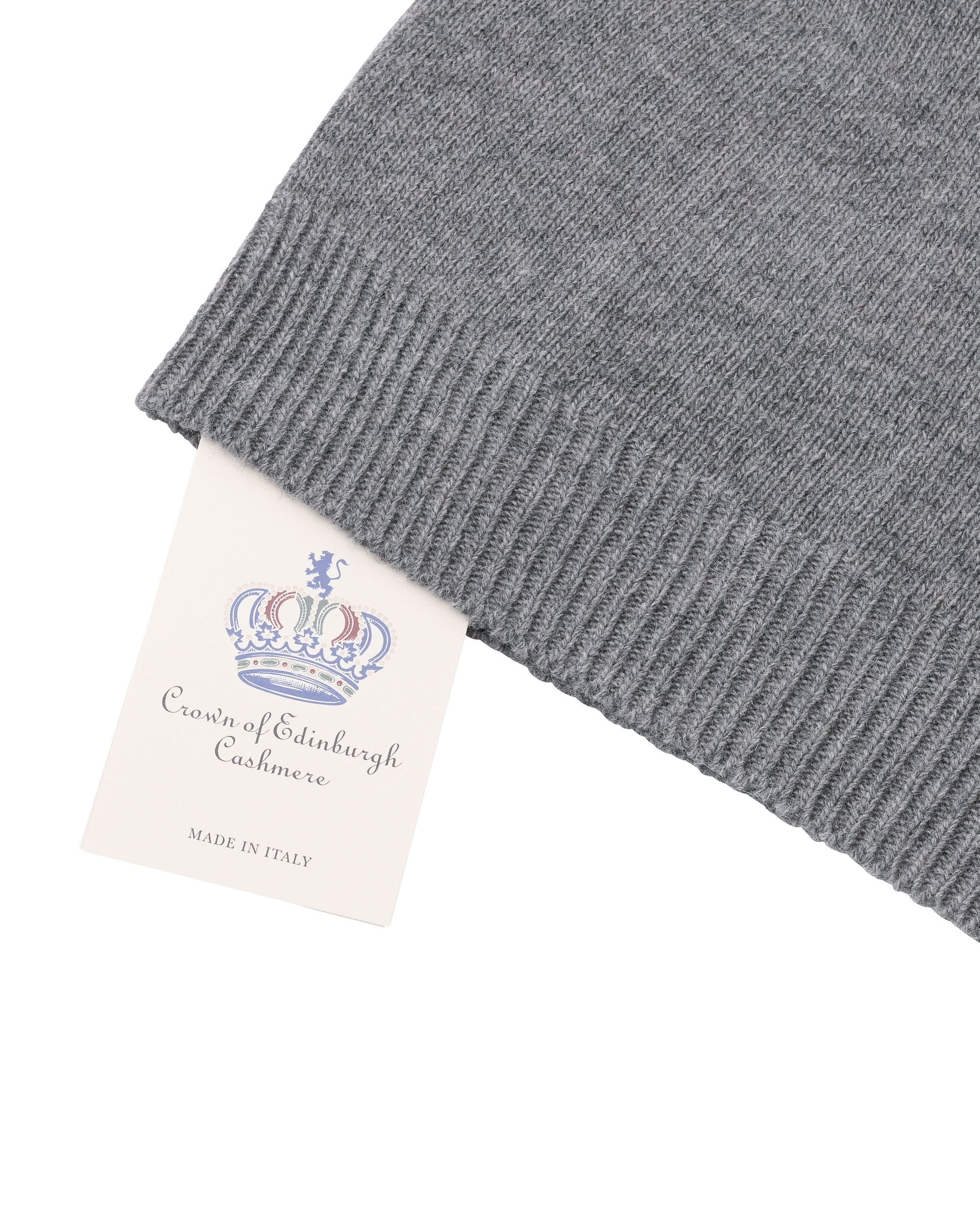 Crown of Edinburgh Cashmere Womens Plain Knit Beanie COE 0046 SMOG