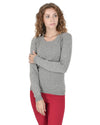 Crown of Edinburgh Cashmere Womens Square Neck Sweater COE 0024 PEWTER GREY