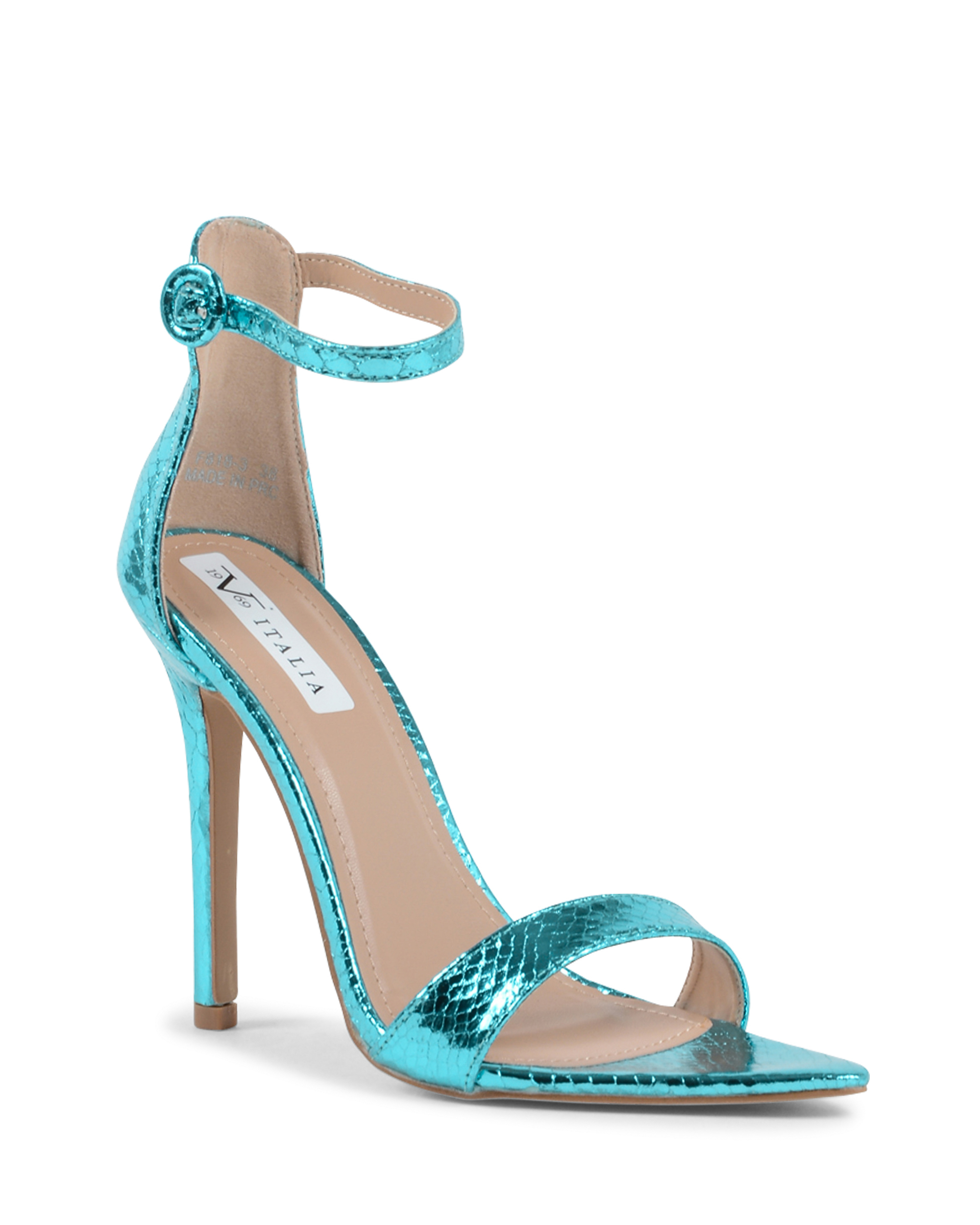 19V69 Italia Womens Ankle Strap Sandal Turquoise V8183 TURQUOISE