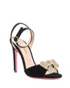 Velvet Bow Sandal Black