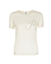 Crown of Edinburgh Cashmere Short Sleeve ART 003 IVORY LETTER P