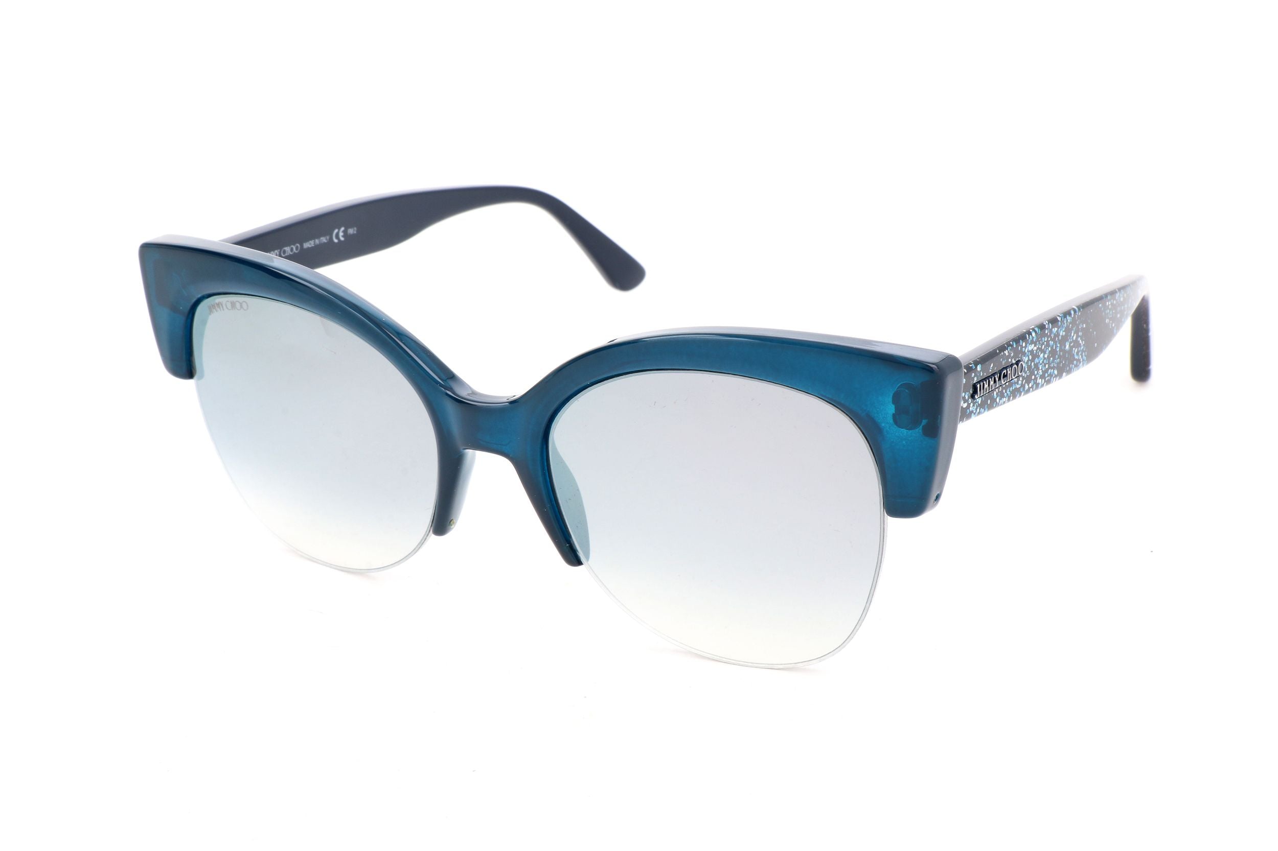 Jimmy Choo Womens Sunglasses PRIYA S JOJ 56 20 145 BLUE GLITTER BLUE