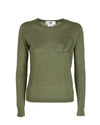 Crown of Edinburgh Cashmere Long Sleeve ART 004 GREEN LETTER D