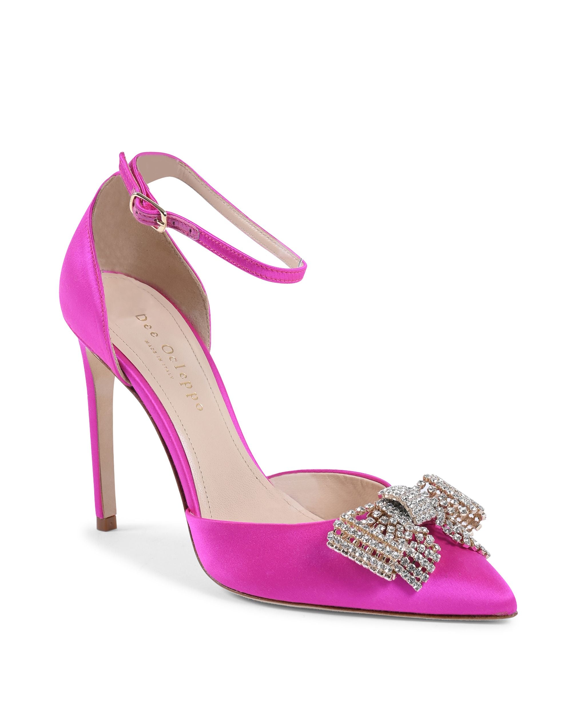 Satin Bow Pump - Fuxia