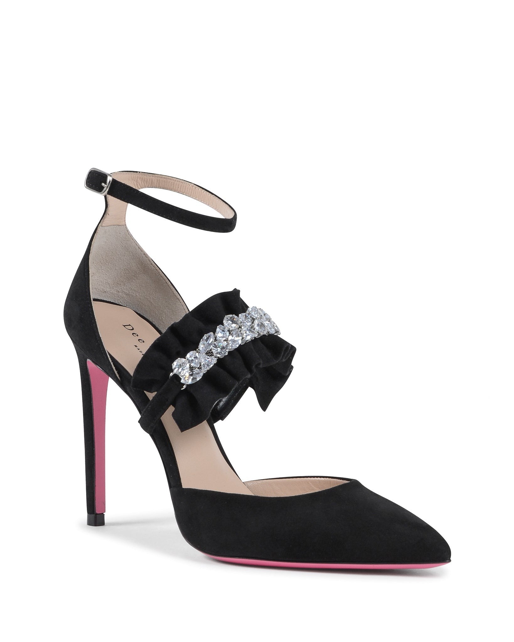 Ankle Strap Brilliant Pump Black