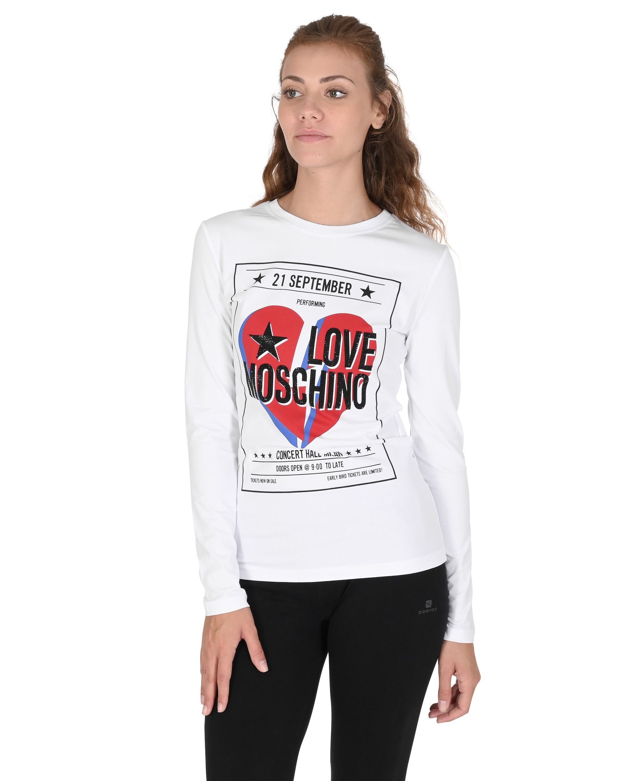 Love Moschino Womens T-Shirt W 4 G52 15 E 1951 A00 OPTICAL WHITE