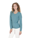 Crown of Edinburgh Cashmere Womens Square Neck Sweater COE 0024 TURQUOISE