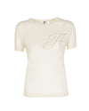 Crown of Edinburgh Cashmere Short Sleeve ART 003 IVORY LETTER A