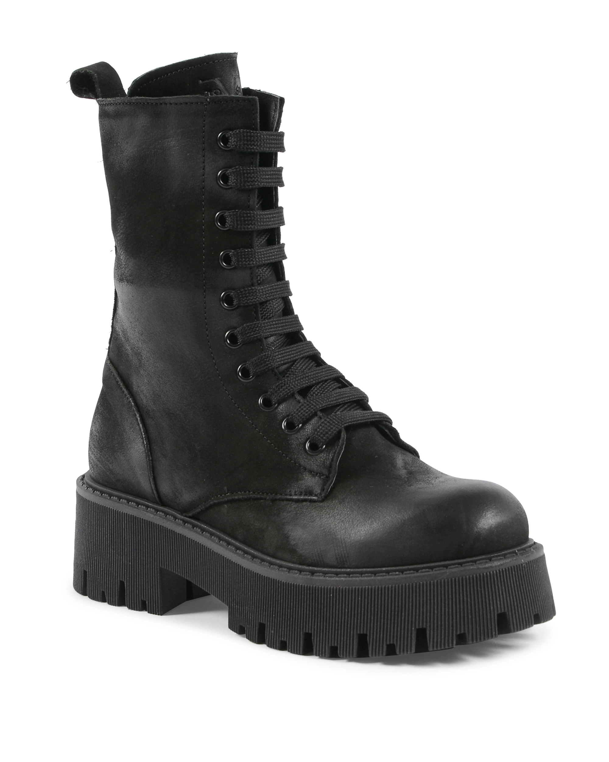 19V69 Italia Womens Short Boot Black 10-V NABUK NERO